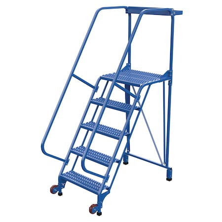 Vestil 80 H Steel Tip N Roll Straddle, Grip, 5 Step, 58 deg., 5 Steps LAD-TRS-60-5-G